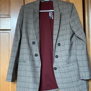 NWT Express gray striped long oversized blazer